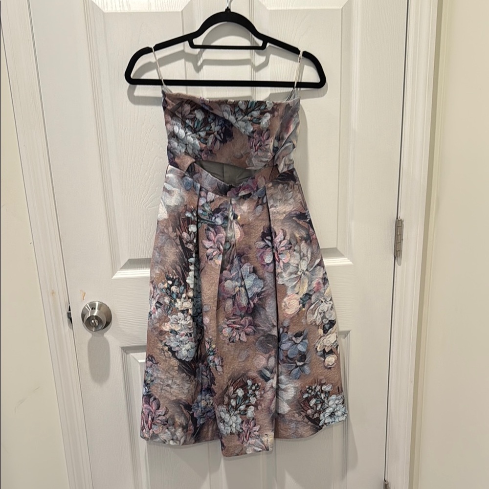 ASOS Floral Strapless Dress - Multicolor
